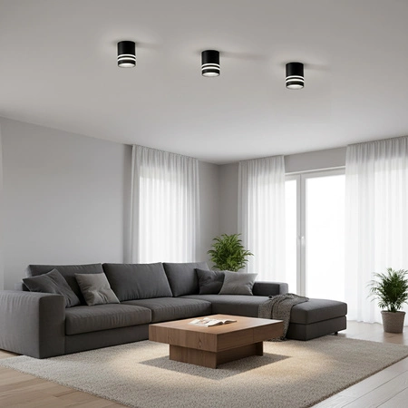 Oprawa Natynkowa HALOGENOWA Spot Tuba ARISA GU10 Okrągła Czarna 80mm LUMILED