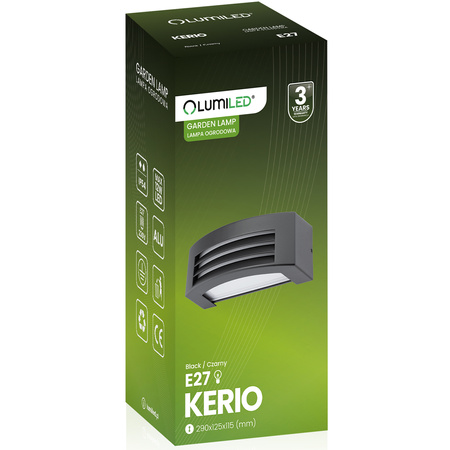 Lampa Ogrodowa Zewnętrzna Kinkiet Elewacyjny E27 LED IP54 KERIO LUMILED
