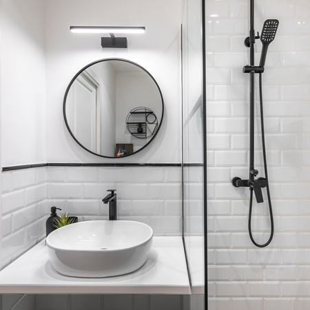 Lampa Ogrodowa Kinkiet Elewacyjny Zewnętrzny LED 8W 560lm 4000K Neutralna IP44 Czarna Lumireflect Kobi