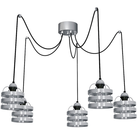 Lampa Wisząca Sufitowa LARS Szara 5xE27 Milagro
