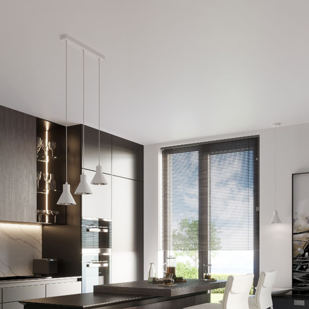 Lampa Sufitowa Oprawa Natynkowa SPOT TUBA ES111 Wisząca Zwis Geometryczna Biała Nowoczesna Tazila Sollux