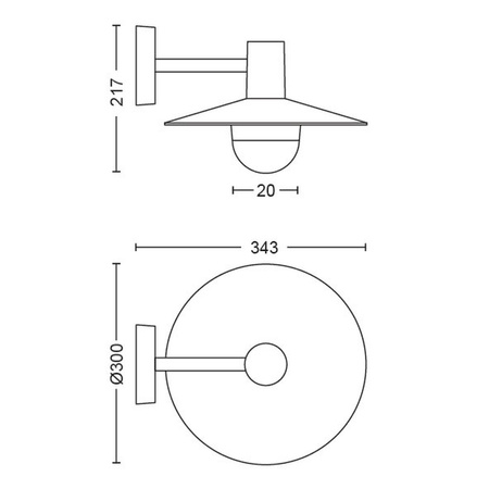 Kinkiet Ogrodowy Lampa Elewacyjna Zewnętrzna LATARNIA E27 IP44 Czarna Skua Philips