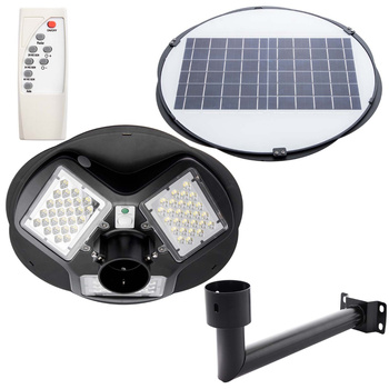 Lampa uliczna latarnia solarna LED 150W IP65 mikrofalowy czujnik ruchu + Pilot + Uchwyt