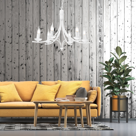 Lampa Wisząca Sufitowa LUCY 6xE14 Żyrandol Biała Klasyczna LM-6.153 Lamkur