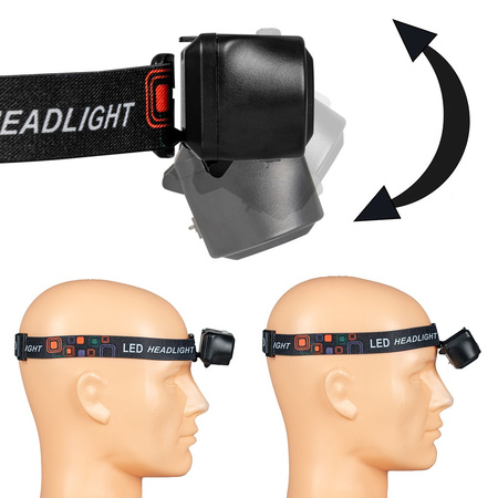 Latarka Czołowa LED Akumulatorowa XPE + COB VA0115 Vayox