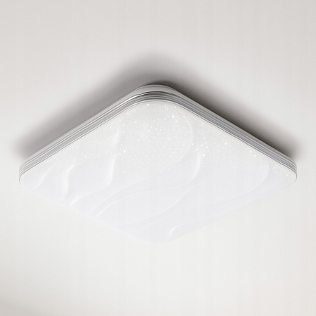 Plafon LED sufitowy łazienkowy 72W 3000-6500K Biały Kwadratowy Diament 43cm + Pilot