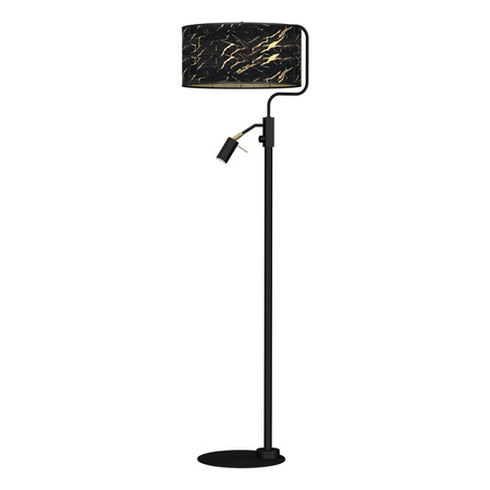 Lampa Podłogowa Stojąca SENSO Czarna Złota 1xE27 + 1x mini GU10 Milagro