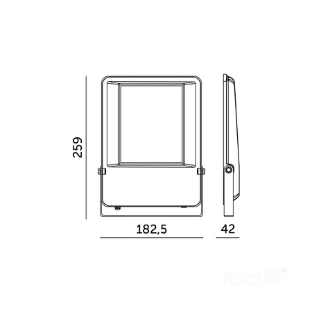 Naświetlacz LED Zewnętrzny Ogrodowy 50W 6500lm 4000K Neutralny 120° IP65 IK06 Czarny Seul Kobi