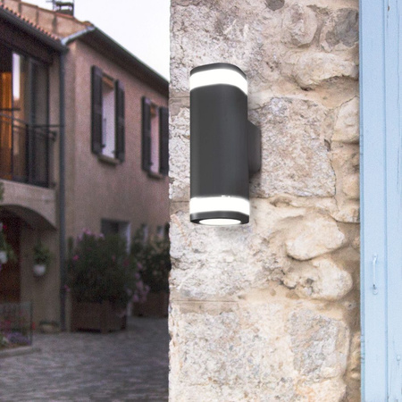 Kinkiet Ogrodowy Lampa Elewacyjna Zewnętrzna IP54 2x GU10 Szara BRUNO Videx