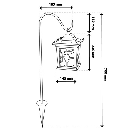 Lampa Solarna Ogrodowa LED Wbijana Ozdobna Latarenka Lampion Płomień Efekt Ognia