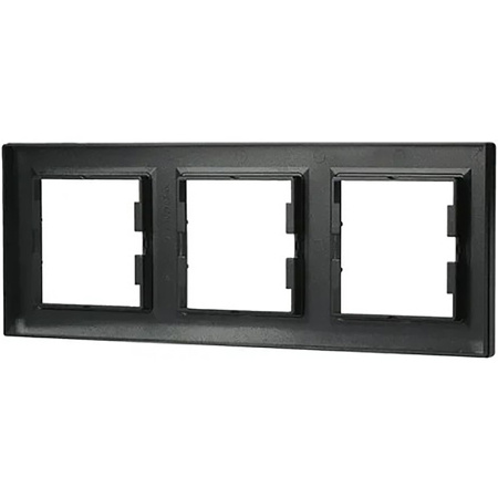 Ramka 3-krotna Pozioma Do Gniazda Potrójna Asfora Antracyt