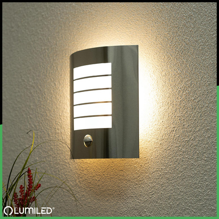 Kinkiet Ogrodowy Elewacyjny Lampa Zewnętrzna E27 NIGELLA z Czujnikiem Ruchu i Zmierzchu