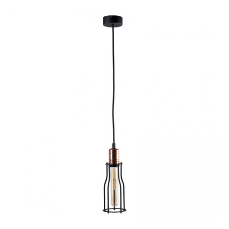 Lampa Sufitowa WORKSHOP 6337 Nowodvorski Czarno-Miedziana E27 Wisząca Stal ?9,5 cm Loftowa