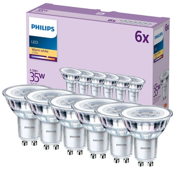 6x Żarówka LED GU10 Reflektor PAR16 3.5W = 35W 255lm 2700K Ciepła 36° EC Multipack Philips