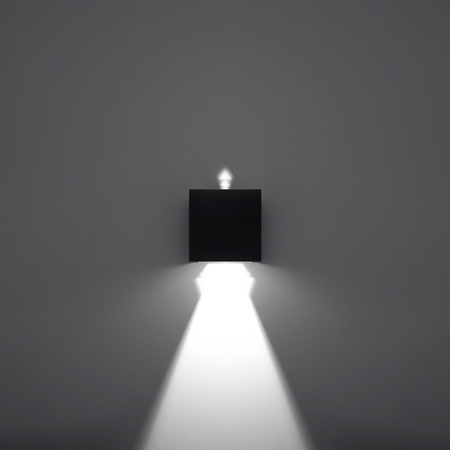 Lampa Ścienna Kinkiet Góra Dół Kwadratowa 3000K Ciepła Czarna Nowoczesna Luca Sollux