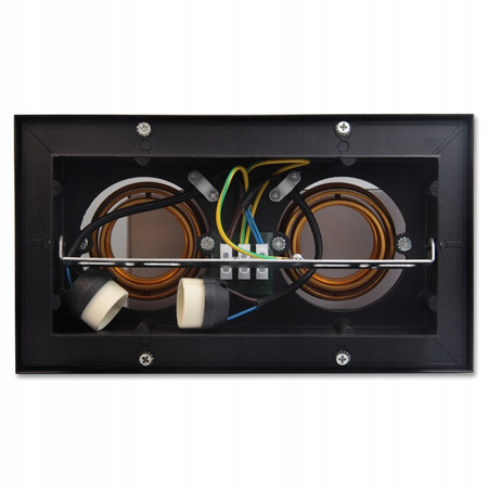 Oprawa Natynkowa HALOGENOWA Ruchoma 2x GU10 Prostokątna Czarna 85mm NEMO