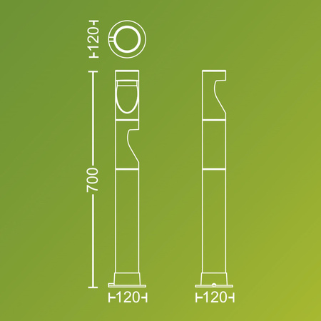 Lampa Ogrodowa Zewnętrzna SŁUPEK 70cm LED 1.5W 180lm 2700K Desi Philips