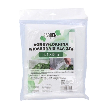 Agrowłóknina Wiosenna Okryciowa  1.1 x 5 m 17g Biała