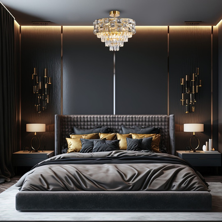 Lampa Sufitowa Żyrandol LUXURIA 9xE14 Milagro