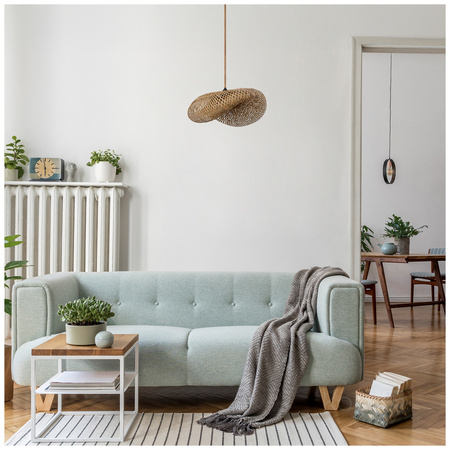 Lampa Wisząca Dekoracyjna Zwis Bambusowa E27 Brugia Kobi