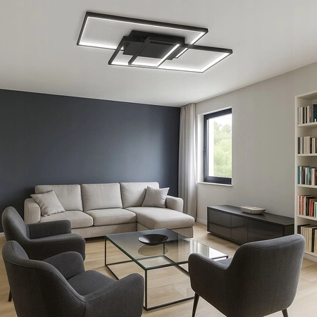 Lampa Sufitowa Żyrandol LED 90W CCT GALAXIS VELA Czarny + Pilot Sterujący