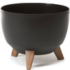 Doniczka Misa Donica Ogrodowa Kwietnik 24cm Osłonka Dekoracyjna do Kwiatów na Nóżkach CZARNA