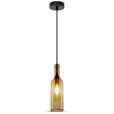 Lampa Wisząca E14 Szklany klosz brązowy Butelka VT-7558 V-TAC