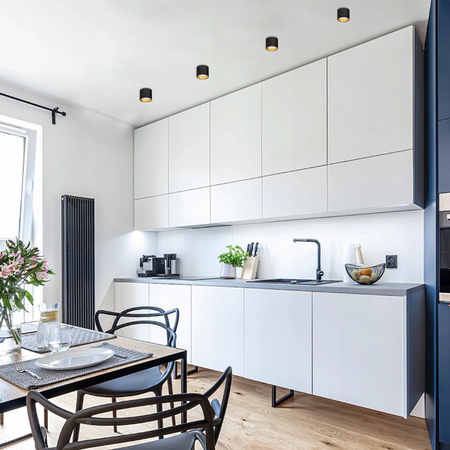 Oprawa Natynkowa LED GOLDA Halogenowa Sufitowa GX53 Tuba Okrągła Czarno - Złota