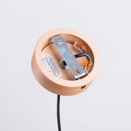 Lampa Sufitowa Wisząca Zwis E27 Okrągła Czarna Brązowa Skandynawska Marion Sollux