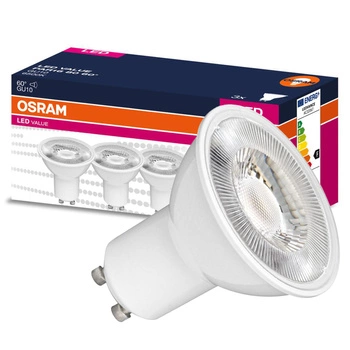 3x Żarówka LED PAR16 Reflektor GU10 6.9W = 80W 575lm 6500K Zimna 60° VALUE Osram
