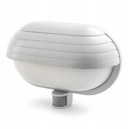 Lampa Ogrodowa Kinkiet Elewacyjny FRODA E27 IP44 z Czujnikiem PIR Biała