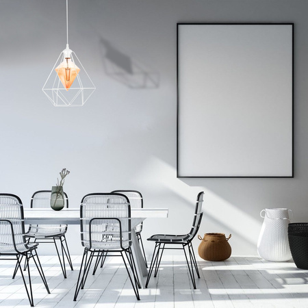 Lampa wisząca ALAMBRE 1xE27 4W Geometryczny Kształt Żarówka W Zestawie MLP4131 Milagro Metal