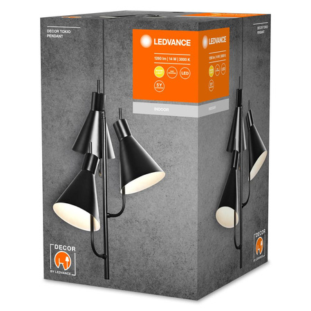 Lampa Sufitowa Wisząca LED Dekoracyjna 14W Ozdobna Czarna Tokio LEDVANCE
