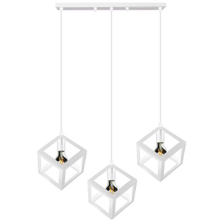 Lampa Wisząca Sufitowa Geometryczna IL MIO SWEDEN 3xE27 Biała - GOLDLUX (Polux)