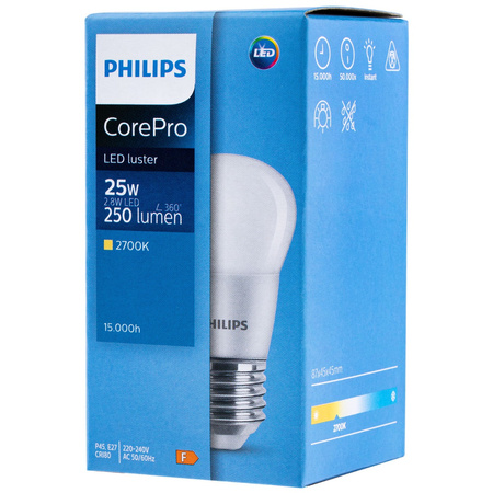 Żarówka LED E27 2,8W = 25W 250lm 2700K Ciepła PHILIPS