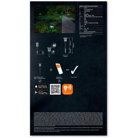 Lampa Ogrodowa Inteligentna Solarna Wbijana 0.12W 5lm CCT RGB Ściemnialna SMART+ Bluetooth Multicolor Ledvance