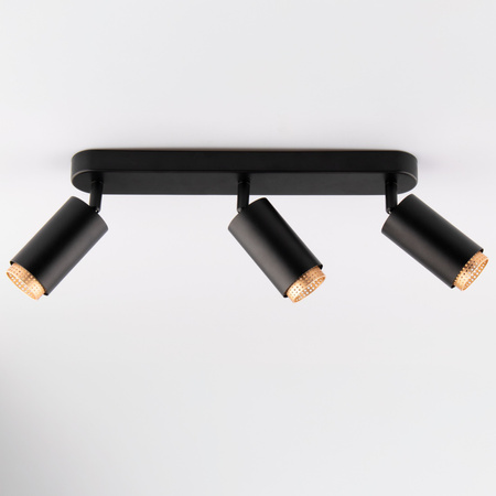 Lampa Sufitowa Reflektor LED 3x GU10 Tuba Spot ELIGIS Czarny LUMILED