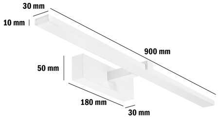 Lampa nad Lustro VENUS Kinkiet LED Ścienna Łazienkowa 18W 1100lm Biała Neutralna 90cm