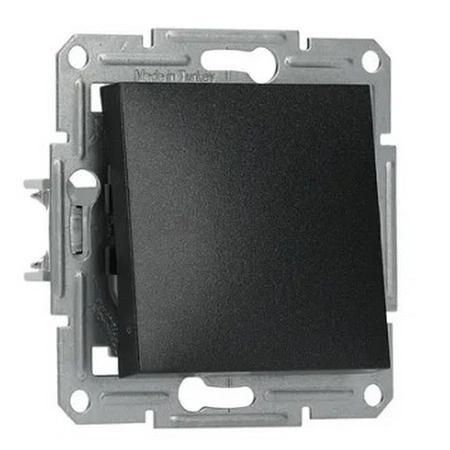 Włącznik Światła Pojedynczy Krzyżowy Jednobiegunowy bez Ramki Podtynkowy Asfora IP20 Antracyt