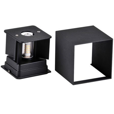 Kinkiet Elewacyjny Czarny Góra/Dół GOLDLUX + Żarówka LED G9 5W 6500K Lumiled