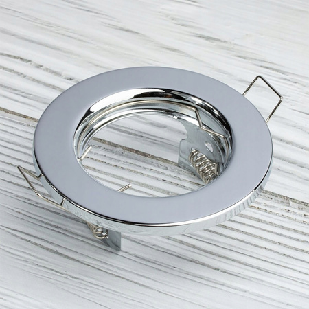 Oprawa HALOGENOWA Podtynkowa Stała Okrągła ARDALI Chrom Blacha MR16 GU10