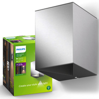 Kinkiet Ogrodowy Lampa Elewacyjna Zewnętrzna LED 9W 1000lm 2700K IP44 Srebrna Cistus Philips