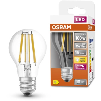 Żarówka LED E27 A60 11W = 100W 1521lm 2700K Ciepła 300° Filament Ściemnialna OSRAM SUPERSTAR