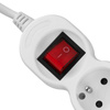 Przedłużacz Sieciowy Kabel z Uziemieniem Listwa Zasilająca 3 Gniazda 3m Włącznik ON/OFF Biały Sznur Lendo Lumiled
