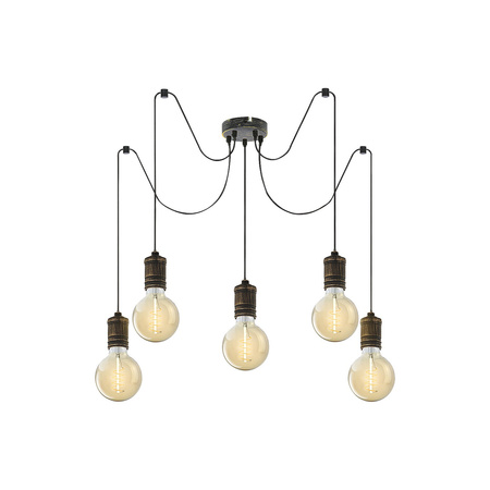 Lampa Wisząca Sufitowa E27 Złoty Industrialny Fidel Rabalux