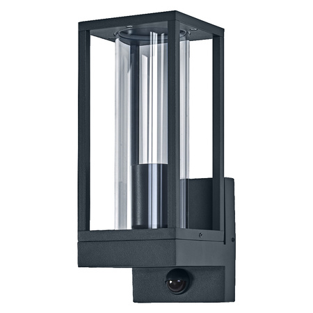 Kinkiet Ogrodowy Lampa Elewacyjna Zewnętrzna E27 Szary IP44 z Czujnikiem Ruchu i Zmierzchu Endura Osram