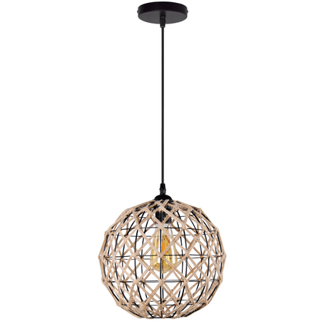 Lampa wisząca sufitowa kula UMEA IL MIO w stylu boho stal + sznur 1x E27 GOLDLUX (Polux)