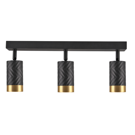Oprawa Ścienno-Sufitowa Reflektor Punktowy 3x GU10 Czarna Złota ARRAS Sanico Goldlux