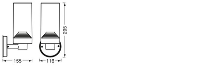 Lampa Ogrodowa Zewnętrzna Kinkiet Elewacyjny LED E27 IP44 IK03 Szary Endura Ledvance