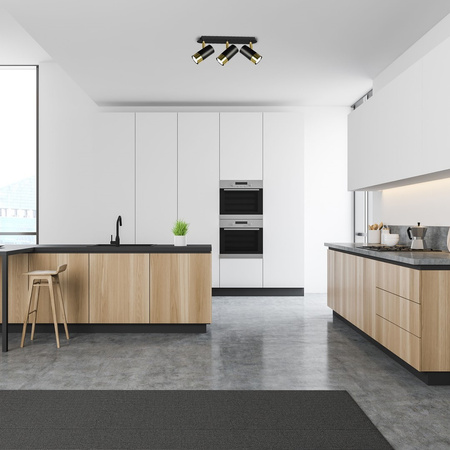 Lampa Sufitowa DANI Czarna Złota 3xGU10 Milagro